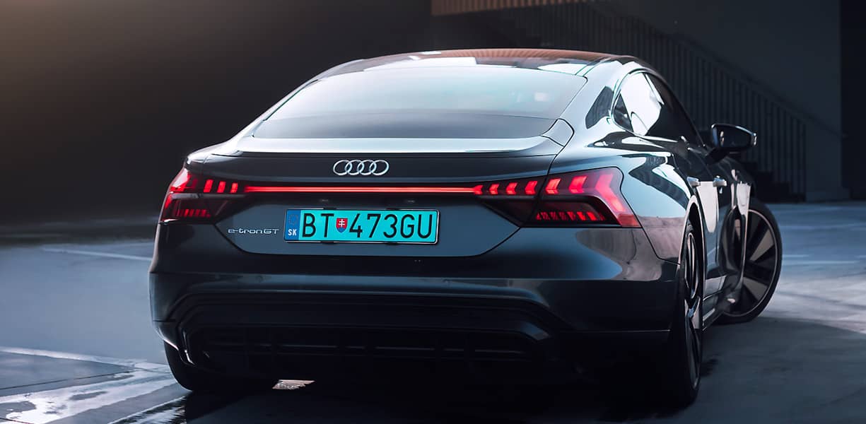 Parked Black Audi Avada Car Dealership